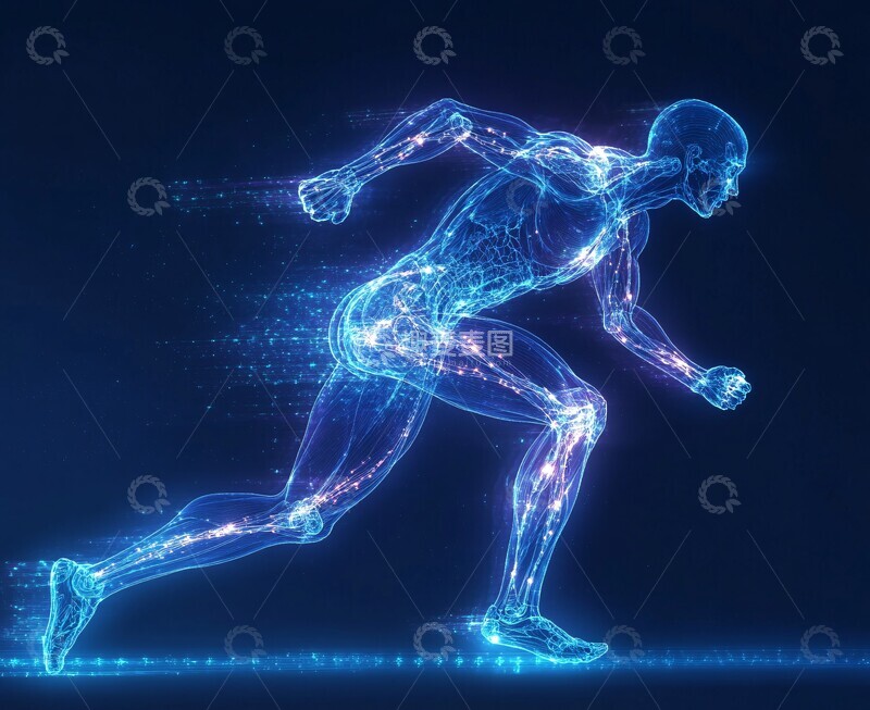 高清大图下载【趣麦麦图】跑步肌肉运动光扫描2
