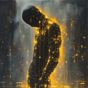 黄色光点人形效果3