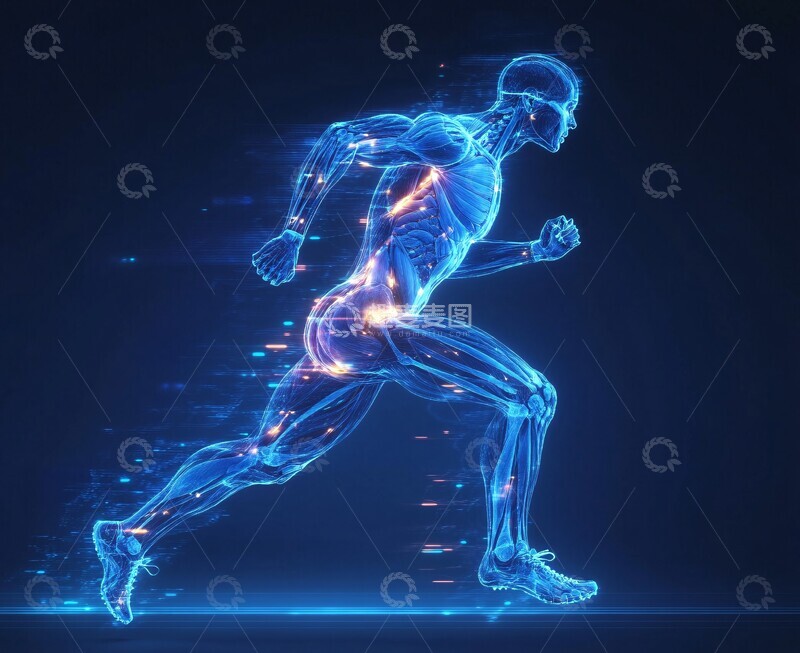 高清大图下载【趣麦麦图】跑步肌肉运动光扫描3