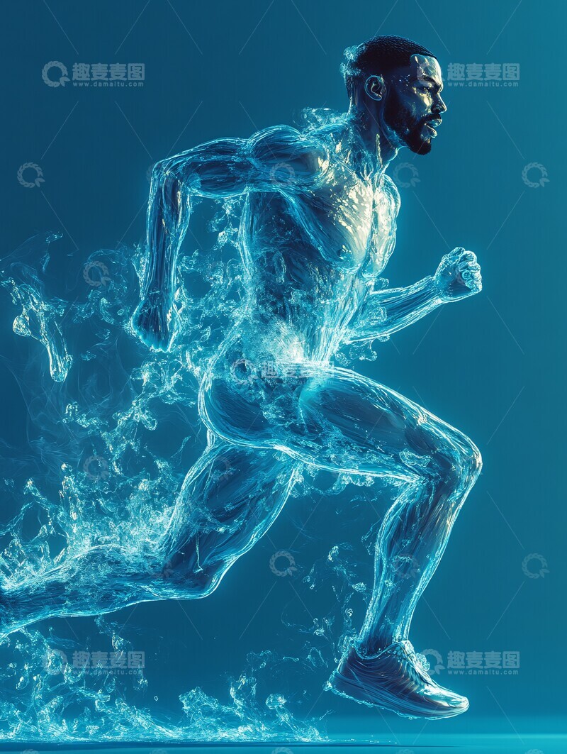 高清大图下载【趣麦麦图】透明人跑图透明数字广告3