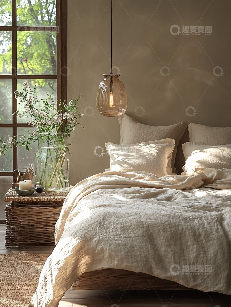 高清大图下载【趣麦麦图】简约明亮卧室3