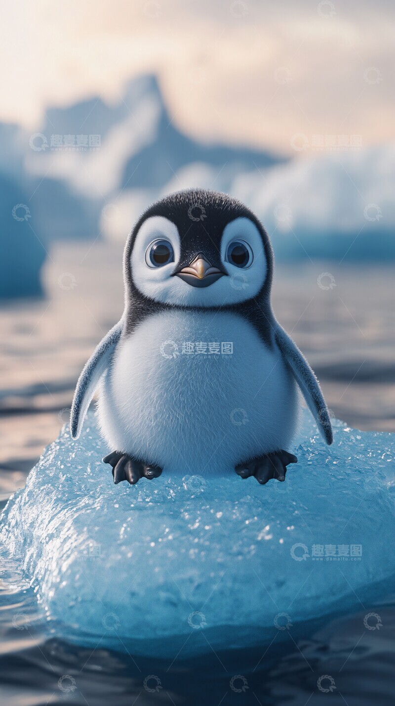 高清大图下载【趣麦麦图】小企鹅冰块海3