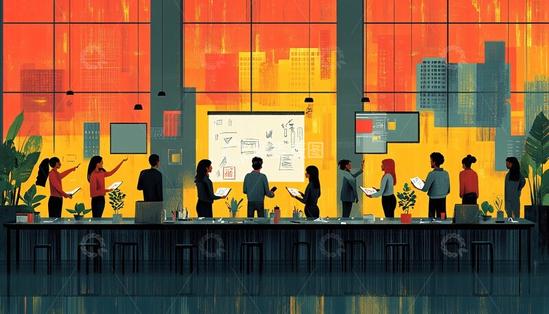 高清大图下载【趣麦麦图】团队创意协作1