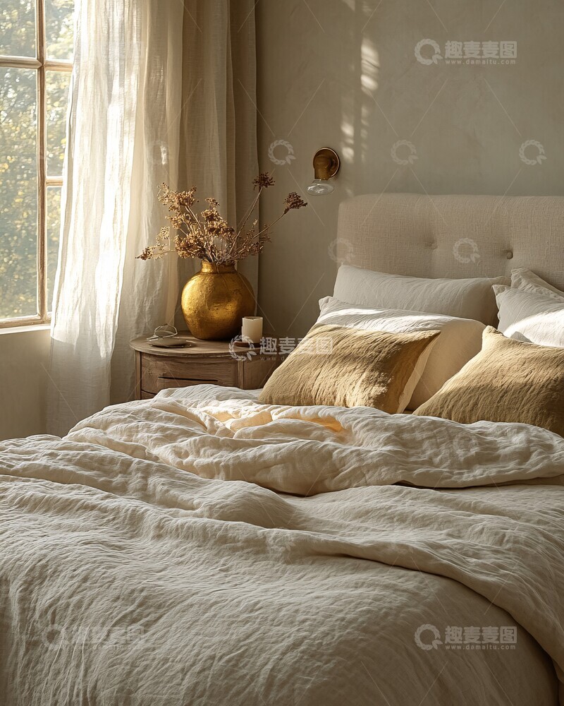 高清大图下载【趣麦麦图】白色系简约卧室1