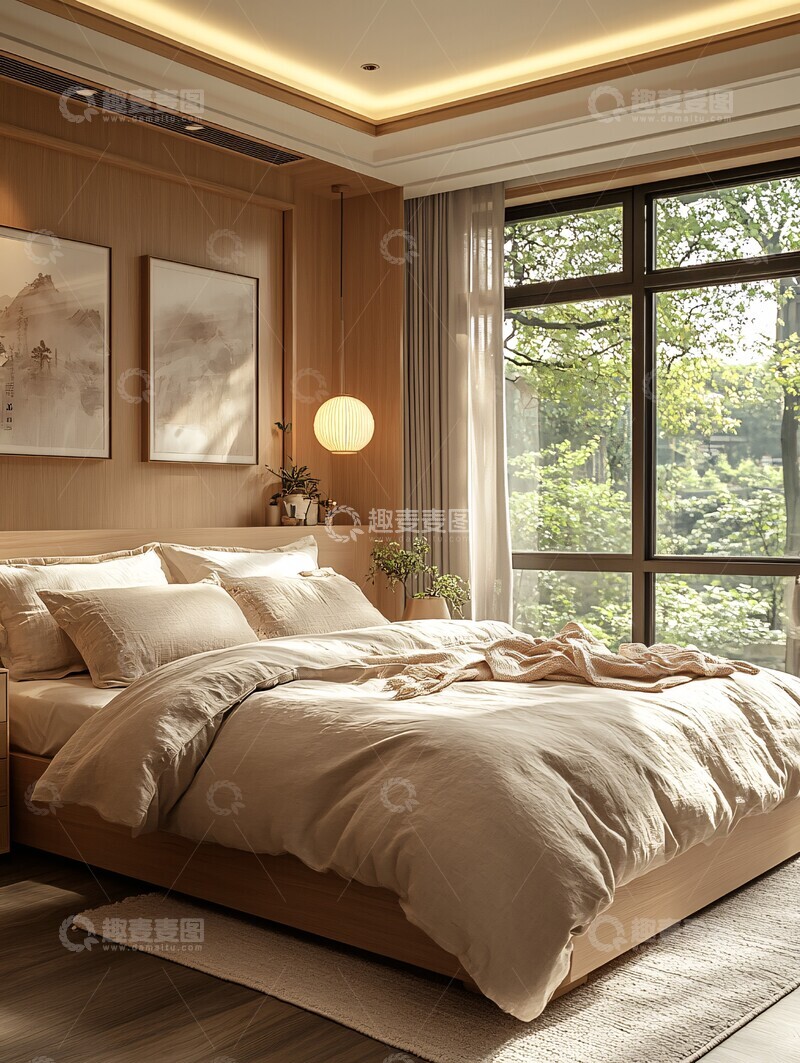 高清大图下载【趣麦麦图】中式卧室全景图3