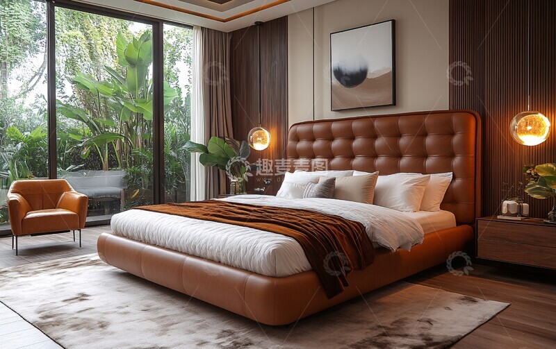 高清大图下载【趣麦麦图】深咖皮床产品摄影3
