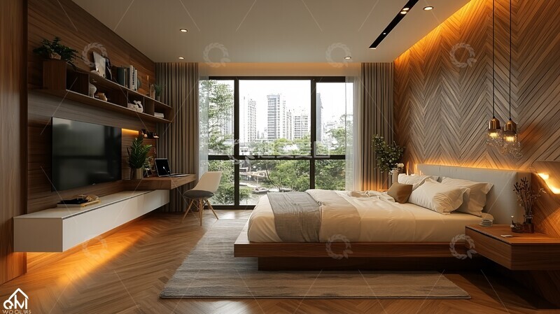 高清大图下载【趣麦麦图】白色木质卧室设计3