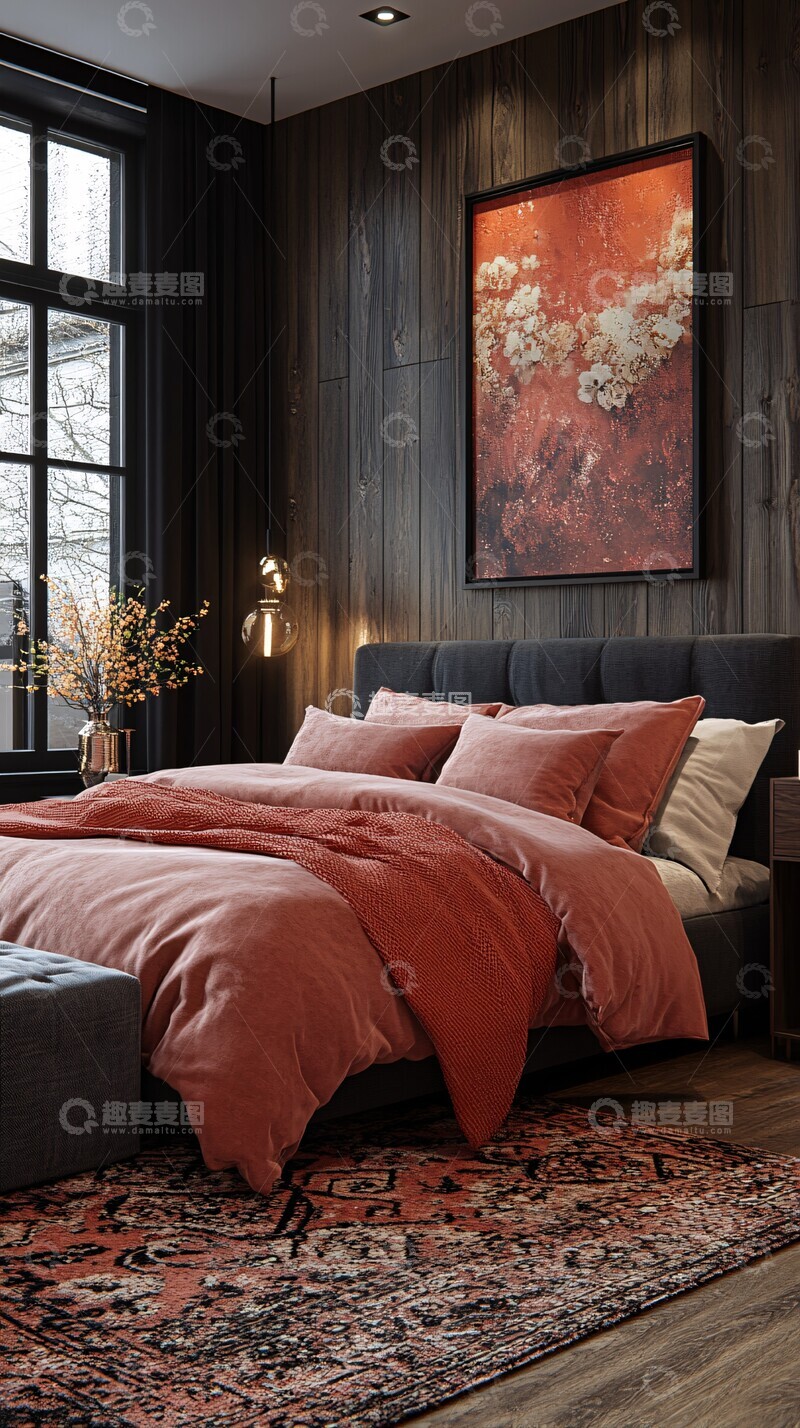 高清大图下载【趣麦麦图】粉色灰色卧室3