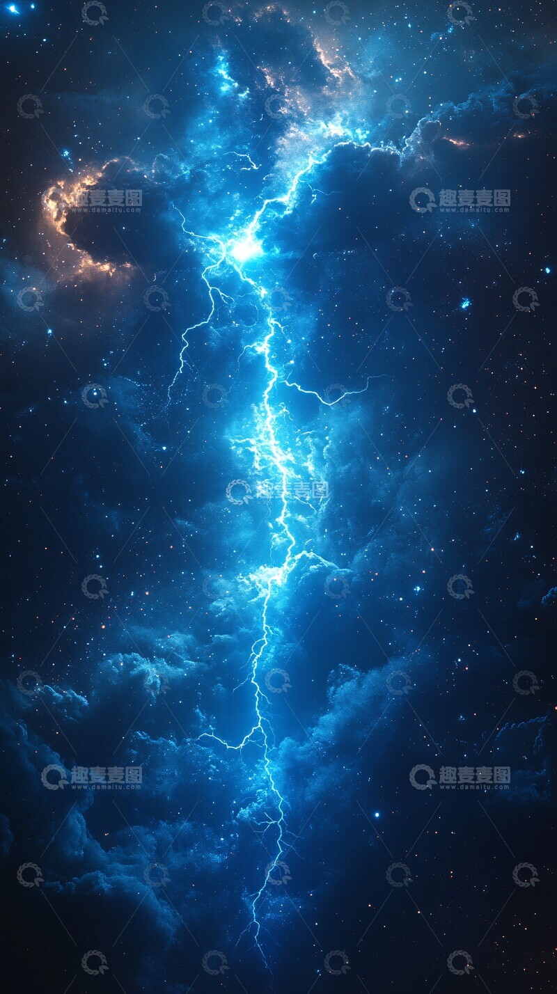 高清大图下载【趣麦麦图】蓝色闪电能量4