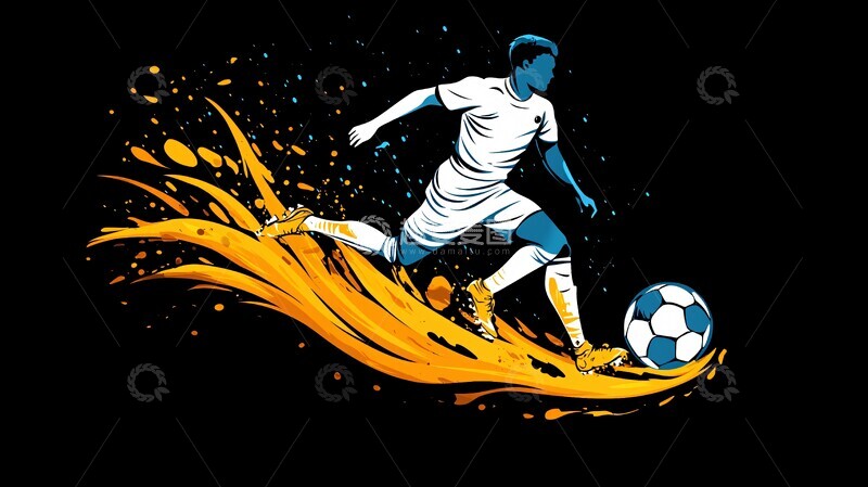 高清大图下载【趣麦麦图】黑白足球球员2