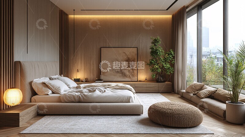 高清大图下载【趣麦麦图】中性色调卧室5