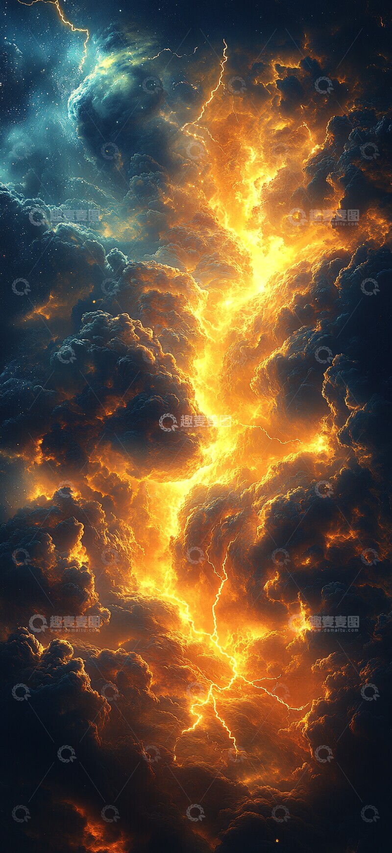 高清大图下载【趣麦麦图】电闪雷鸣夜空2