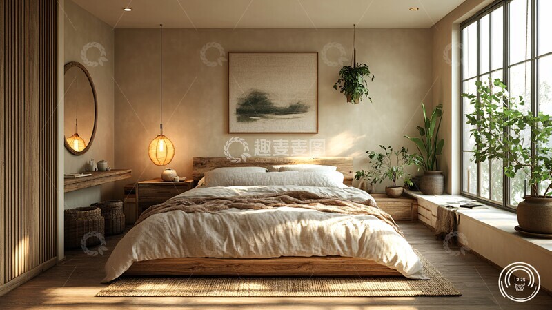 高清大图下载【趣麦麦图】木质简约卧室3