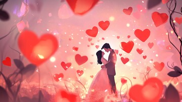 浪漫情侣红心飞舞3