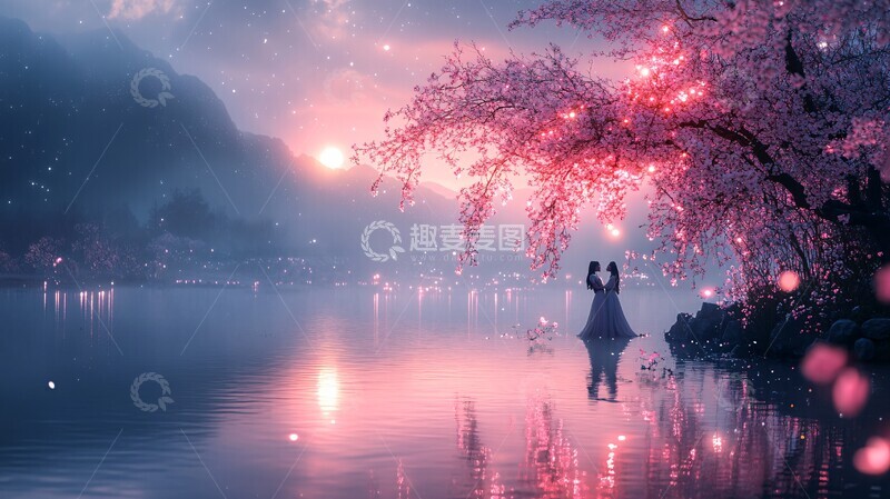 高清大图下载【趣麦麦图】星光湖畔的舞步3