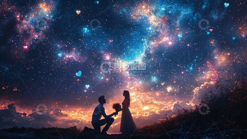高清大图下载【趣麦麦图】星空下的求婚时刻1