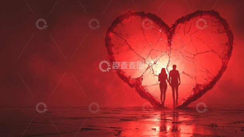 高清大图下载【趣麦麦图】心碎镜中两身影3