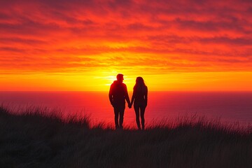 牵手夕阳下牵手夕阳天空1