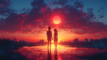 牵手夕阳下牵手夕阳时尚