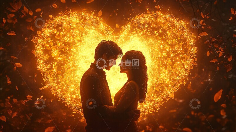 秋叶环绕的拥抱1
