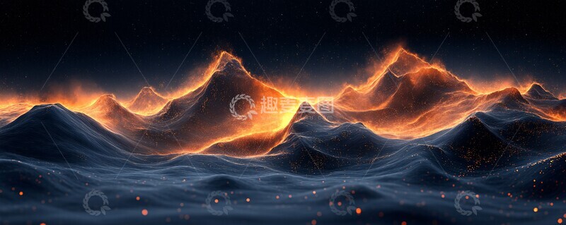 高清大图下载【趣麦麦图】金线山水金线山水线条3