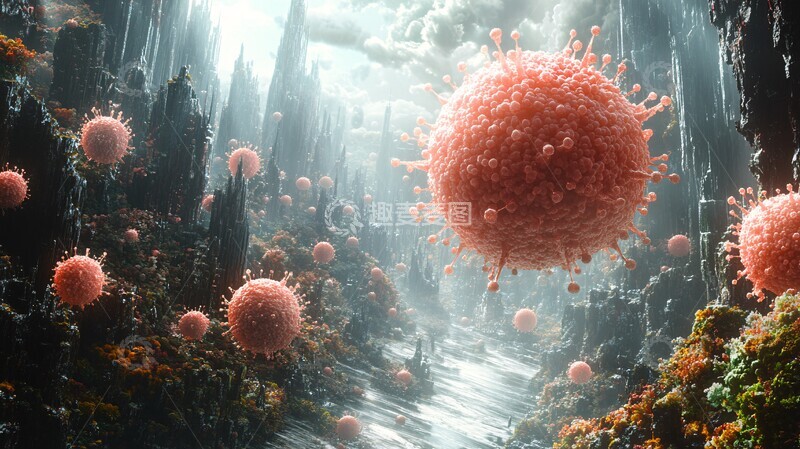 高清大图下载【趣麦麦图】病毒与细胞病毒细胞电脑