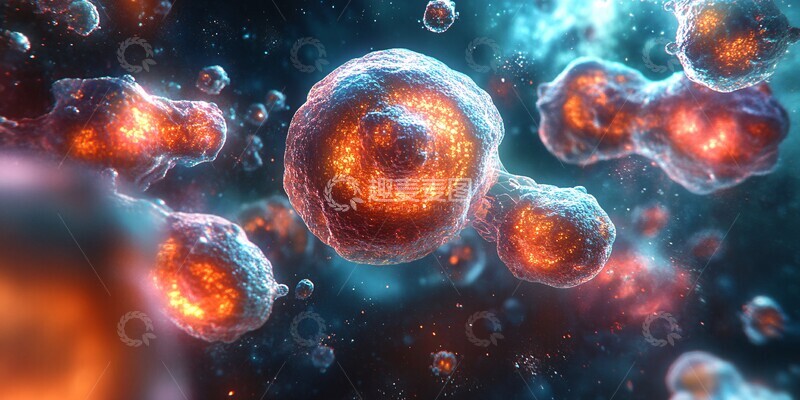 高清大图下载【趣麦麦图】癌细胞与微生物