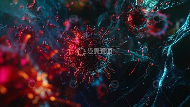 高清大图下载【趣麦麦图】病毒动态微观1