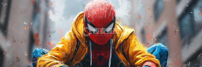 高清大图下载【趣麦麦图】蜘蛛侠天空背景1