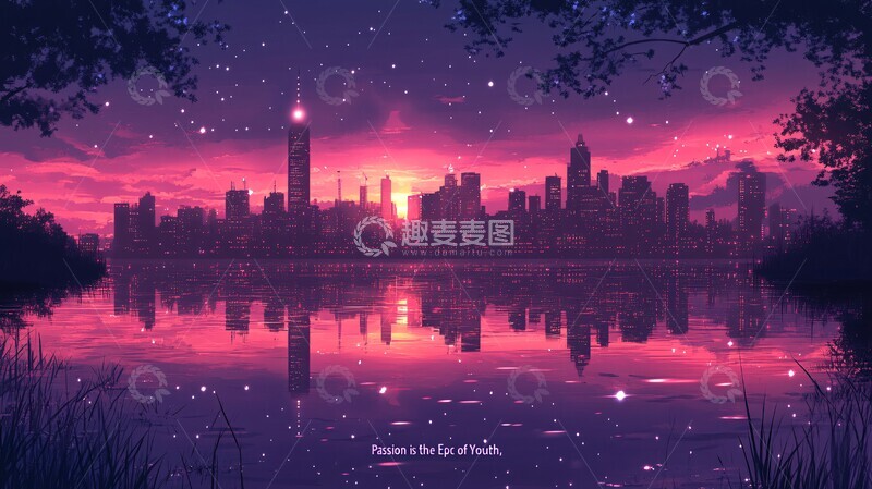 高清大图下载【趣麦麦图】青年热情城市星夜1