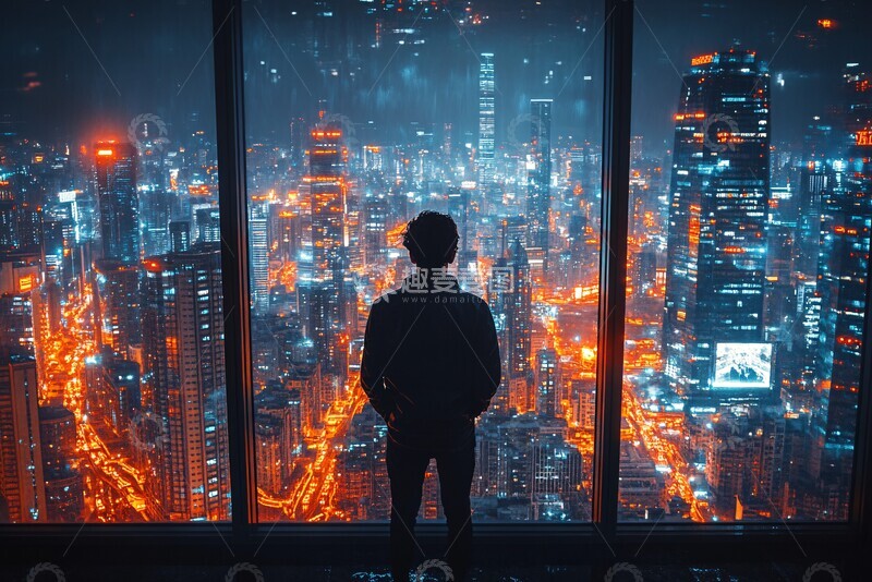 高清大图下载【趣麦麦图】独自眺望城市2