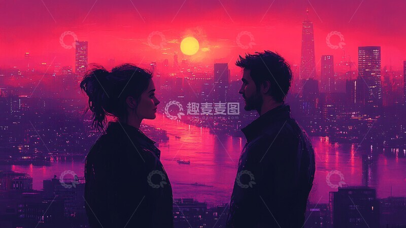 高清大图下载【趣麦麦图】城市中的思考者1