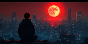 男子眺望未来都市2