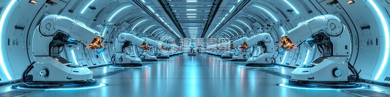 高清大图下载【趣麦麦图】科技白汽车装配线2