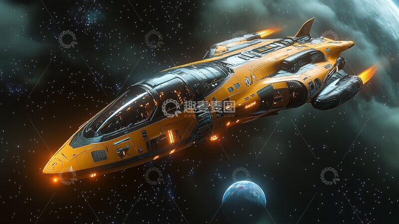 高清大图下载【趣麦麦图】星际飞船全景窗2