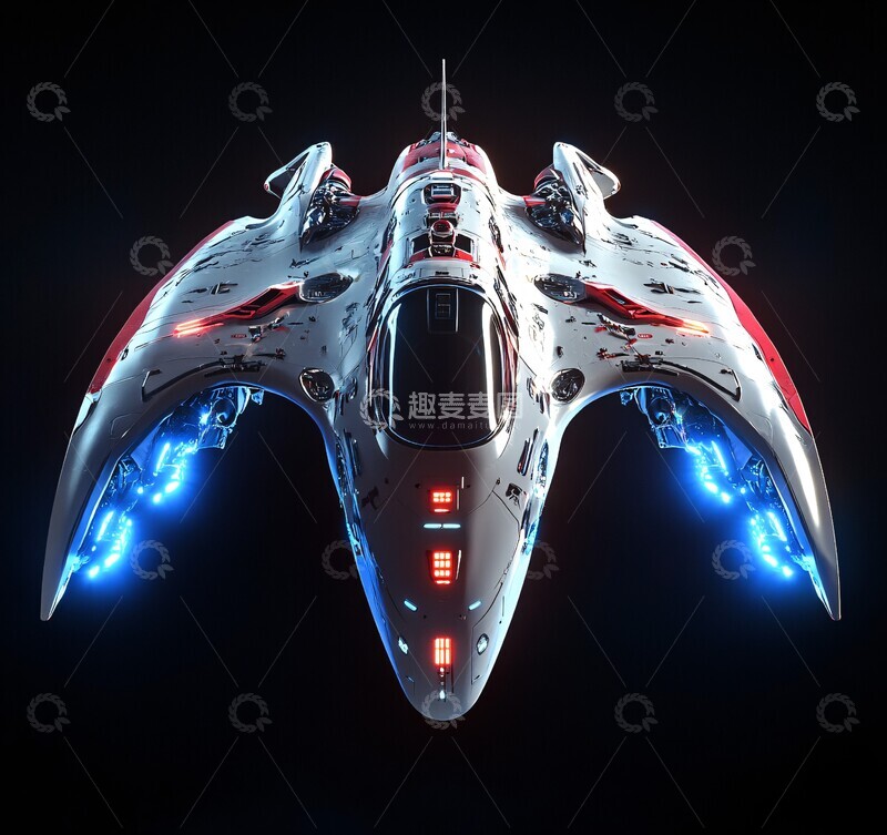 高清大图下载【趣麦麦图】红色飞船与角色2