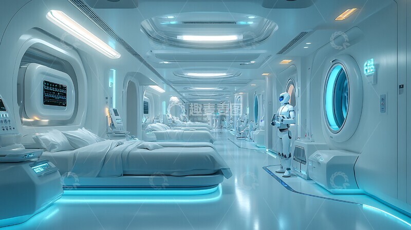 高清大图下载【趣麦麦图】机器人医院病房