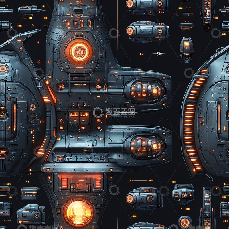 高清大图下载【趣麦麦图】金属飞船外壳纹理1
