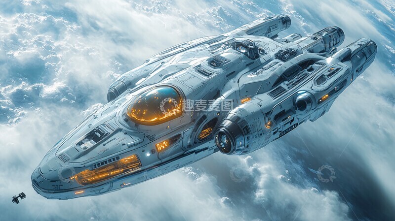 高清大图下载【趣麦麦图】蓝银星舰星舰宇宙太空3