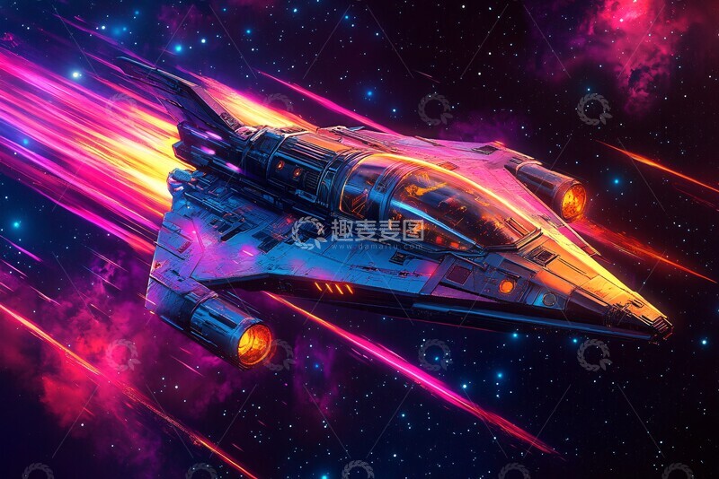 高清大图下载【趣麦麦图】赛博朋克飞船