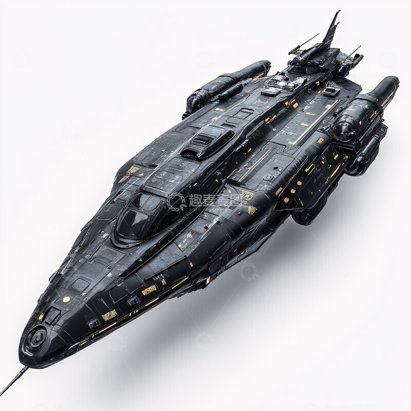 高清大图下载【趣麦麦图】黑色太空船侧面