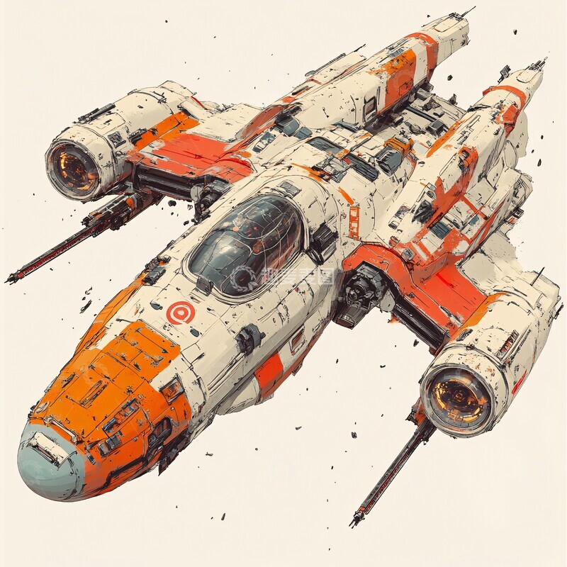 高清大图下载【趣麦麦图】飞船激光战损
