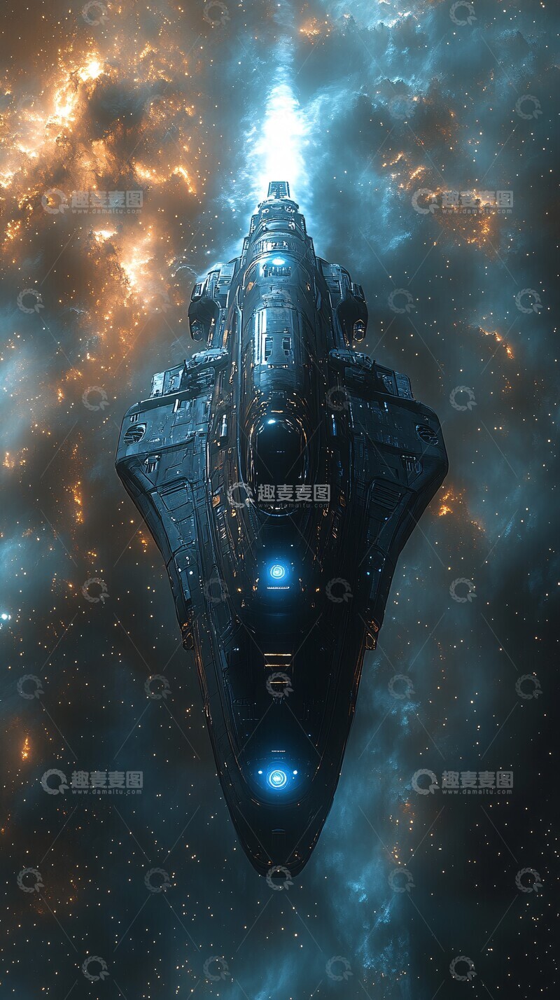 高清大图下载【趣麦麦图】黑色飞船星际飞行2