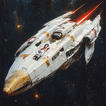 银金红条纹运输船1