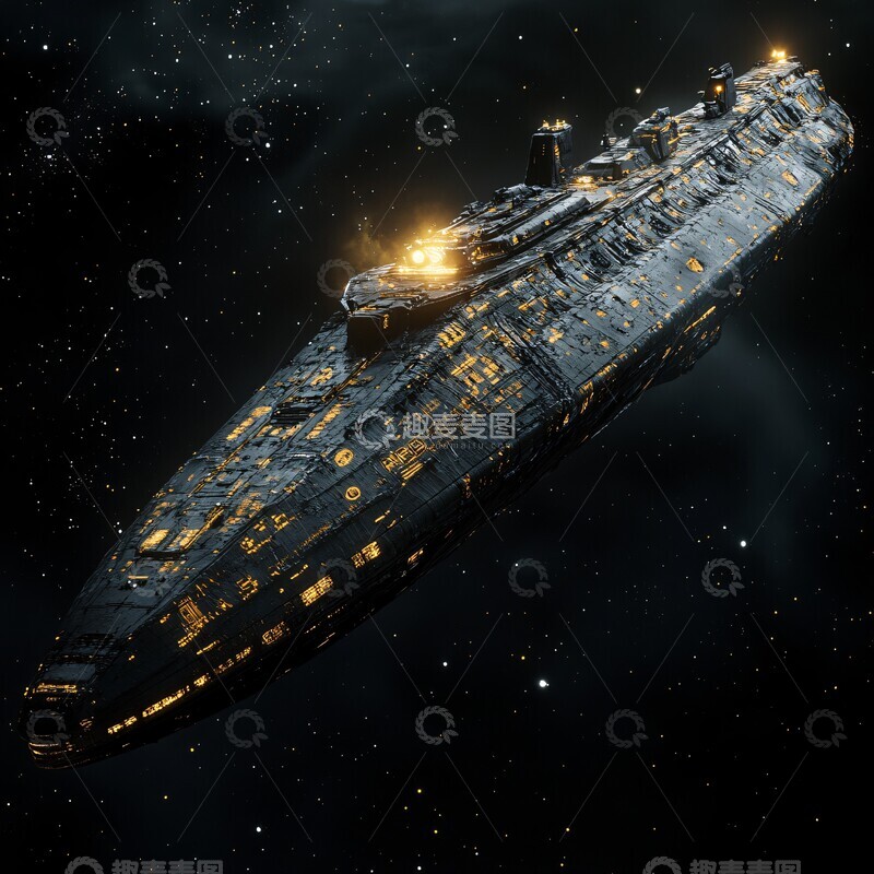 高清大图下载【趣麦麦图】巨舰穿越星际残骸2