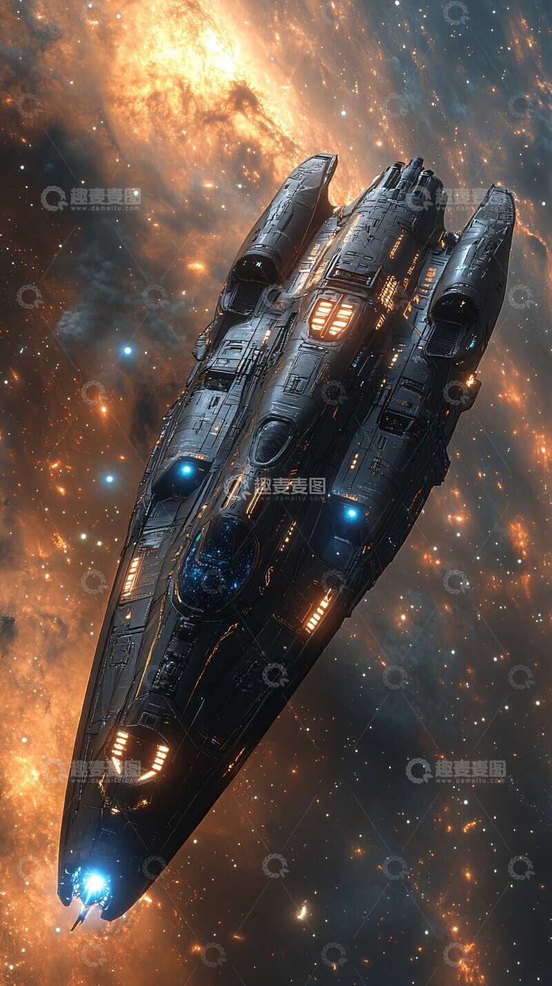 高清大图下载【趣麦麦图】黑色飞船星际飞行3