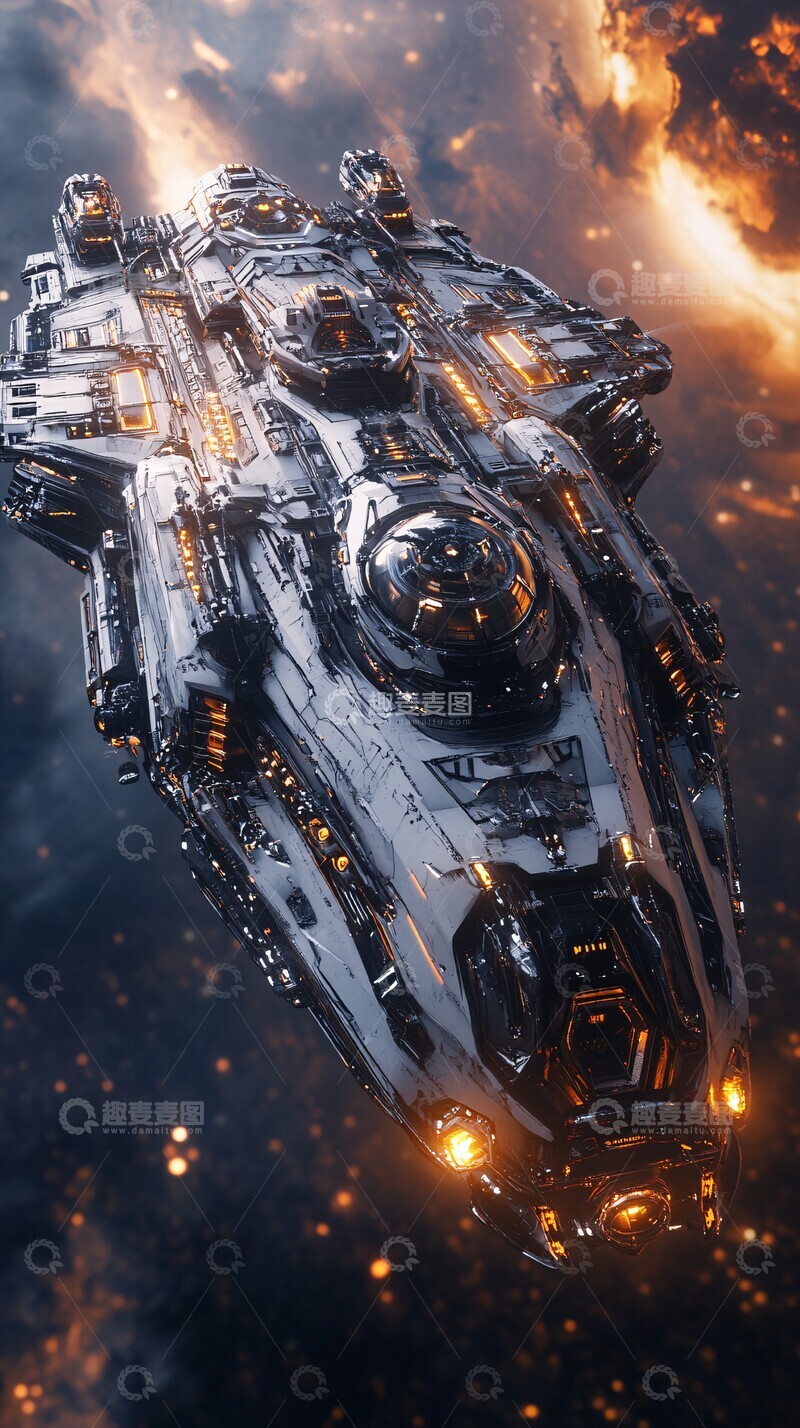 高清大图下载【趣麦麦图】星舰太空局部特写2