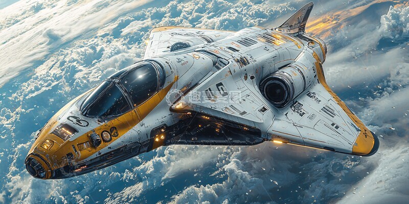 高清大图下载【趣麦麦图】金蓝飞船入大气3