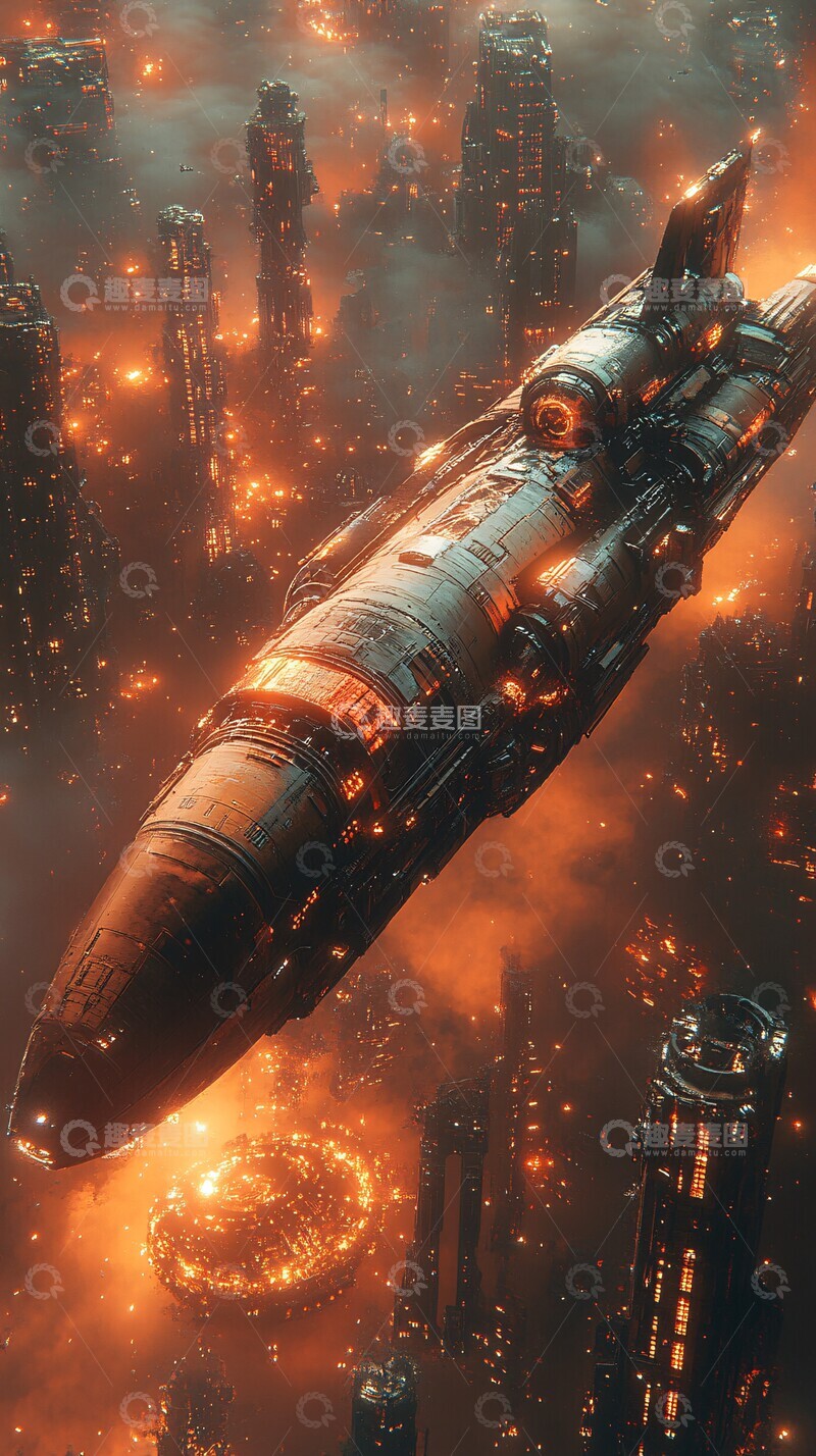 高清大图下载【趣麦麦图】星舰光影对决2