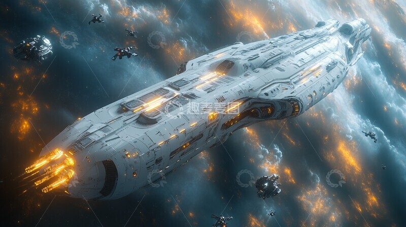 高清大图下载【趣麦麦图】巨型母舰战斗场景2